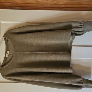 New In Crew Neck Top With Balloon Sleeves Olive Large